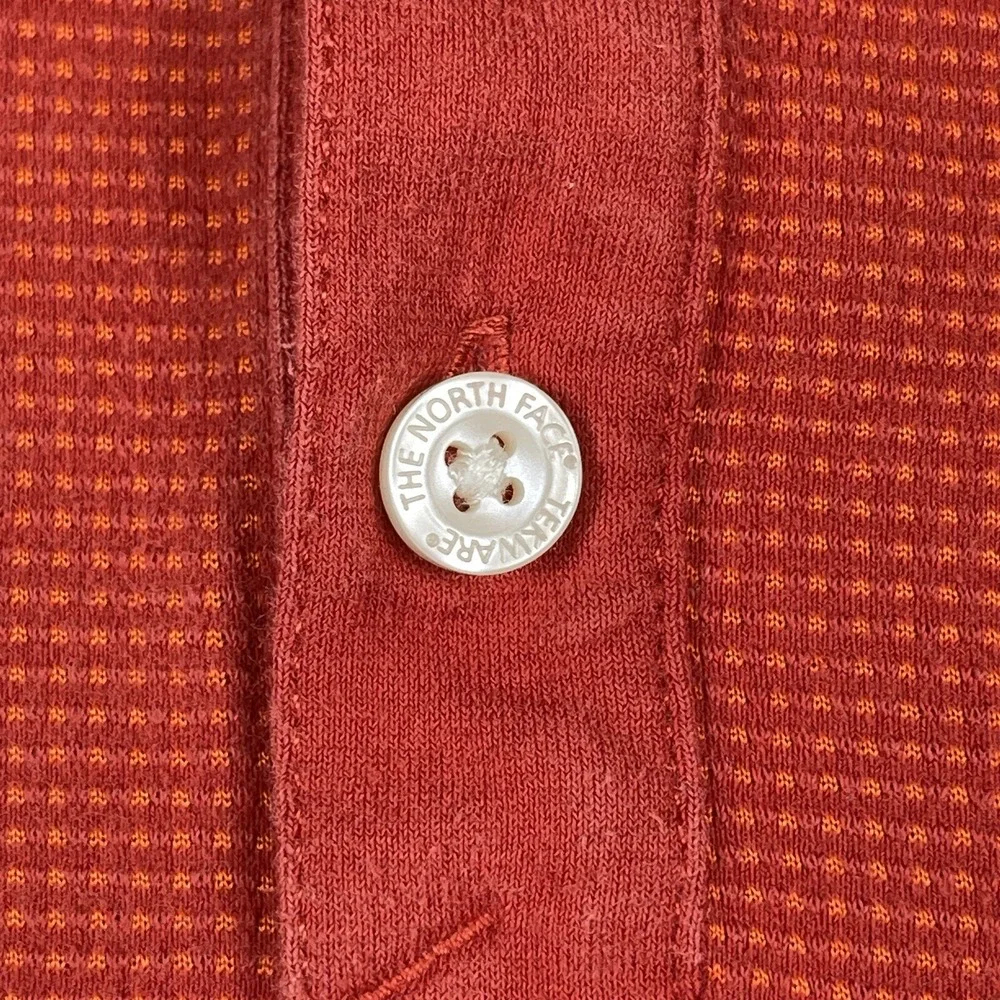 The North Face Polo Shirt Mens Large Red‎ Orange Outdoors Hiking Golf Casual